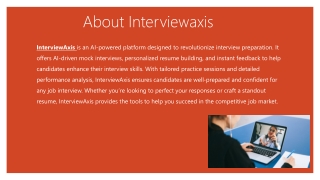 "Ace Your Job Interview with AI: InterviewAxis for Success"