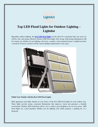 Top LED Flood Lights for Outdoor Lighting – Lightdot