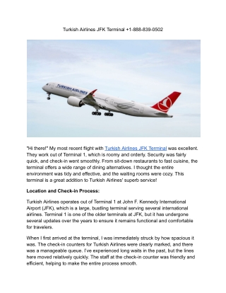 Turkish Airlines JFK Terminal