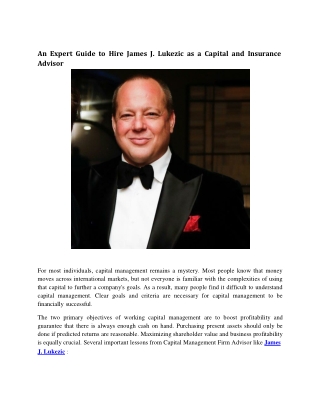 James J. Lukezic blog