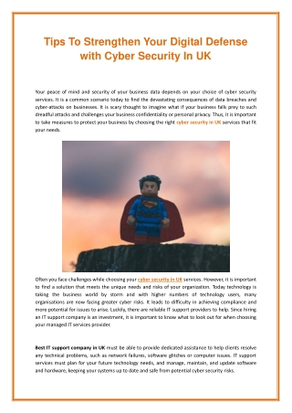 Cyber Security In UK