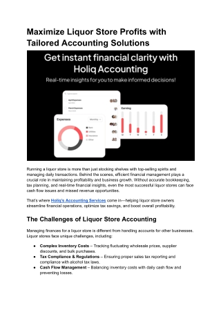 Maximize Liquor Store Profits with Tailored Accounting Solutions