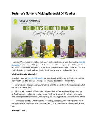 Beginner’s Guide to Making Essential Oil Candles