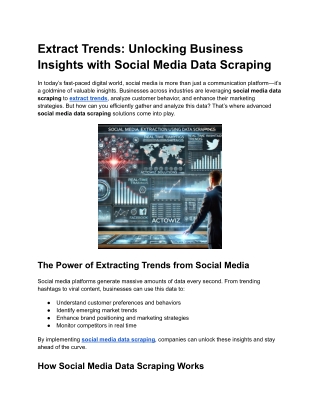 Extract Trends from Social Media Data with Advanced Scraping Solutions