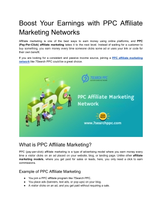 Boost Your Earnings with PPC Affiliate Marketing Networks
