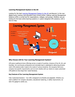 Learning Management System in the US