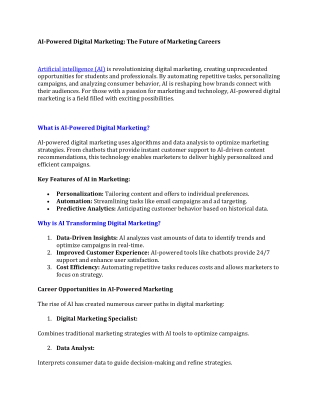 AI-Powered Digital Marketing The Future of Marketing Careers