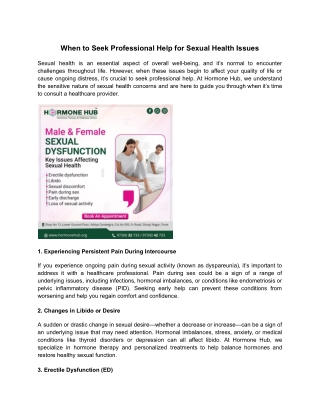 When to Seek Professional Help for Sexual Health Issues