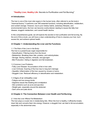 Healthy Liver, Healthy Life