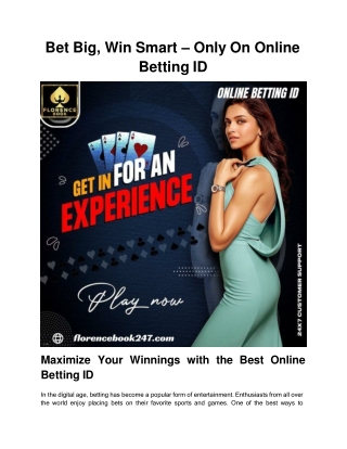 Bet Big, Win Smart – Only On Online Betting ID