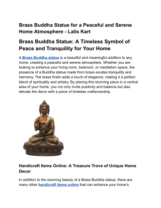 Brass buddha statue | LalisKart