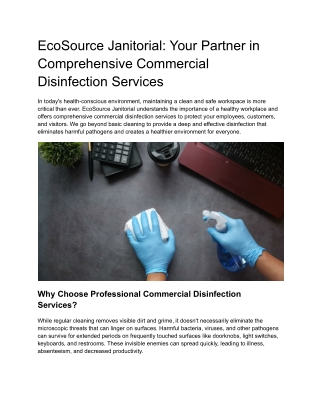 EcoSource Janitorial_ Your Partner in Comprehensive Commercial Disinfection Services