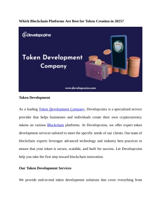 Which Blockchain Platforms Are Best for Token Creation in 2025_