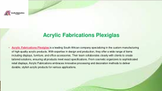 Acrylic Fabrications Plexiglas