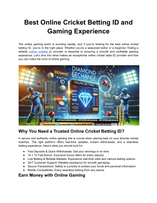 Online Cricket Betting ID
