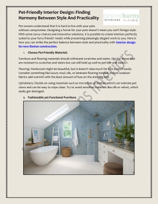 et-Friendly Interior Design: Finding Harmony Between Style And Practicality