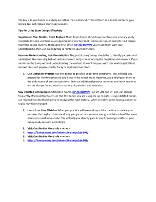 How to Succeed in DP-201 Exam by Using Dumps for Final Revision