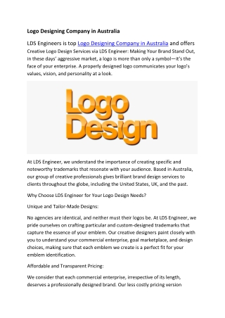 Logo Designing Company in Australia