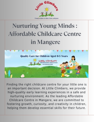 Affordable Childcare Centre in Mangere – Quality Early Learning for Your Child