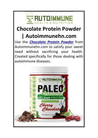 Chocolate Protein Powder  Autoimmunehn.com