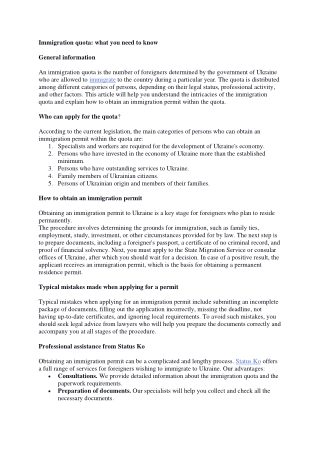 Immigration quota what you need to know