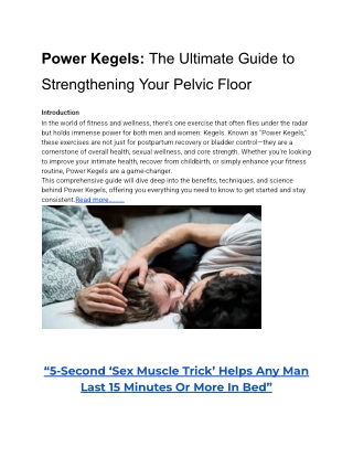 Power Kegels: The Ultimate Guide to Strengthening Your Pelvic Floor