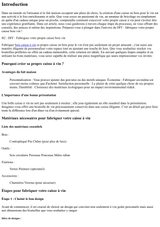 DIY : Fabriquez votre propre caisse bois vin