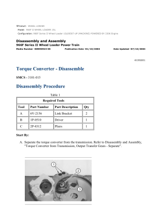 Caterpillar Cat 966F II WHEEL LOADER (Prefix 1SL) Service Repair Manual Instant Download (1SL00507 and up)