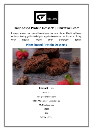 Plant-based Protein Desserts  Chizfitwell.com