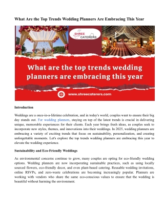What Are the Top Trends Wedding Planners Are Embracing This Year