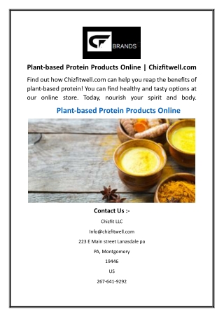 Plant-based Protein Products Online  Chizfitwell.com