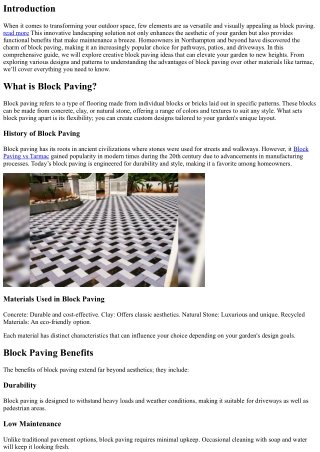 Enhance Your Garden with Creative Block Paving Ideas
