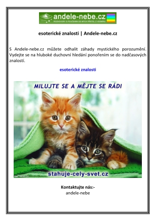 esoterické znalosti  Andele-nebe.cz
