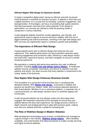 Efficient Naples Web Design for Business Growth.