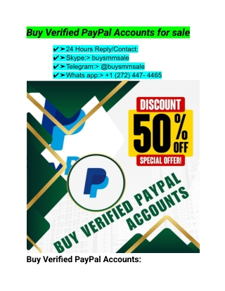 NowBest Place to Buy Verified Paypal Accounts In USA