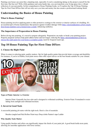 Top 10 House Painting Tips for First-Time DIYers