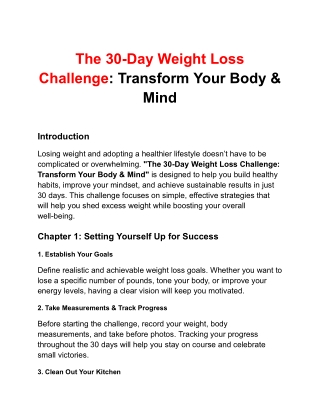 The 30-Day Weight Loss Challenge