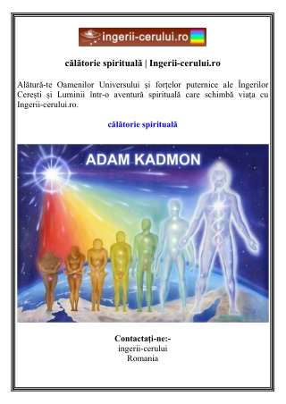 călătorie spirituală  Ingerii-cerului.ro