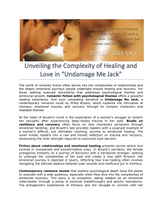 Unveiling the Complexity of Healing and Love in Undamage Me Jack
