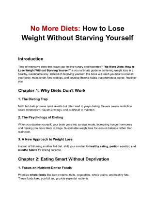 No More Diets How to Lose Weight Without Starving Yourself