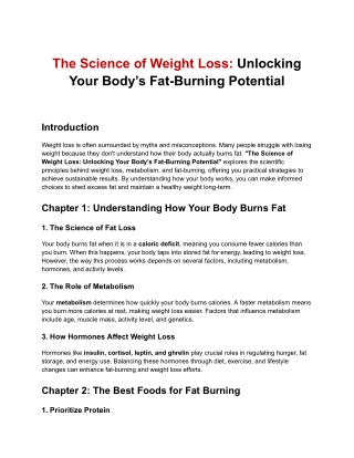 The Science of Weight Loss Unlocking Your Body’s Fat-Burning Potential