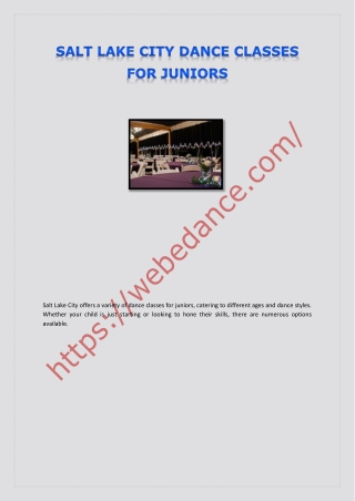 SALT LAKE CITY DANCE CLASSES FOR JUNIORS