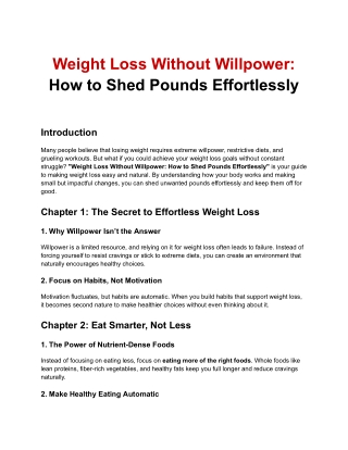 Weight Loss Without Willpower How to Shed Pounds Effortlessly
