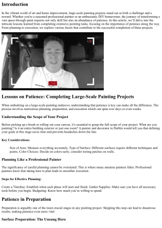 Lessons on Patience: Completing Large-Scale Painting Projects