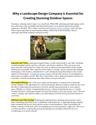 Landscape Design Company