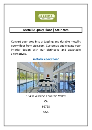 Metallic Epoxy Floor | Stelr.com