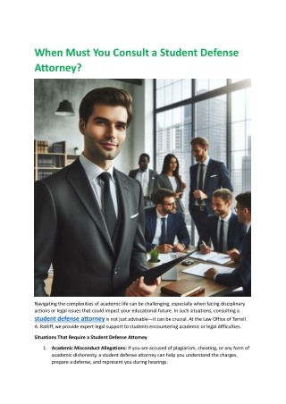 When Must You Consult a Student Defense Attorney