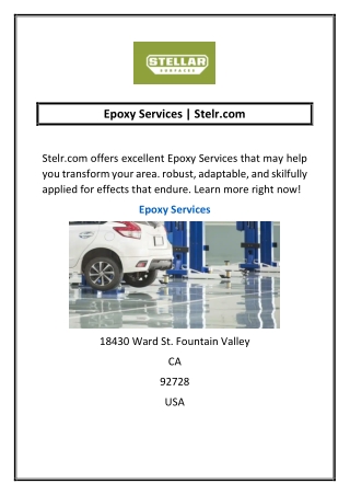 Epoxy Services | Stelr.com