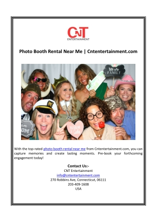 Photo Booth Rental Near Me | Cntentertainment.com