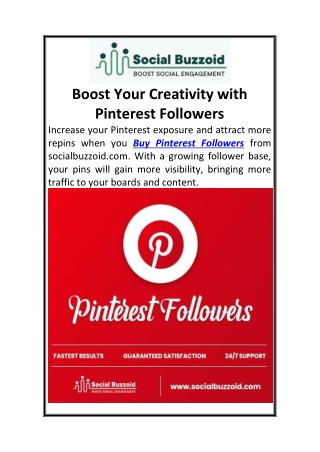 Boost Your Creativity with Pinterest Followers
